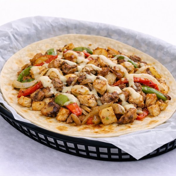 Chicken Fajita taco — grilled chicken fajita with peppers and onions