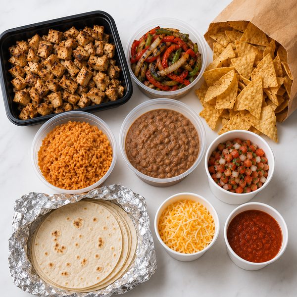 FAMILY TACO NIGHT PACK &ndash; CHICKEN FAJITA — Kesos Tacos family taco night pack, serves 4-6