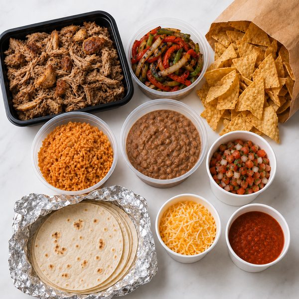 FAMILY TACO NIGHT PACK &ndash; PORK CARNITAS — Kesos Tacos family taco night pack, serves 4-6