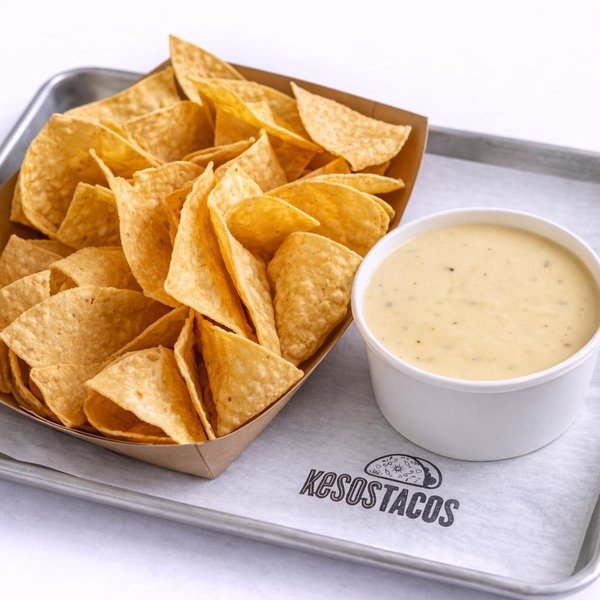 Queso and chips Austin — Kesos Tacos signature queso